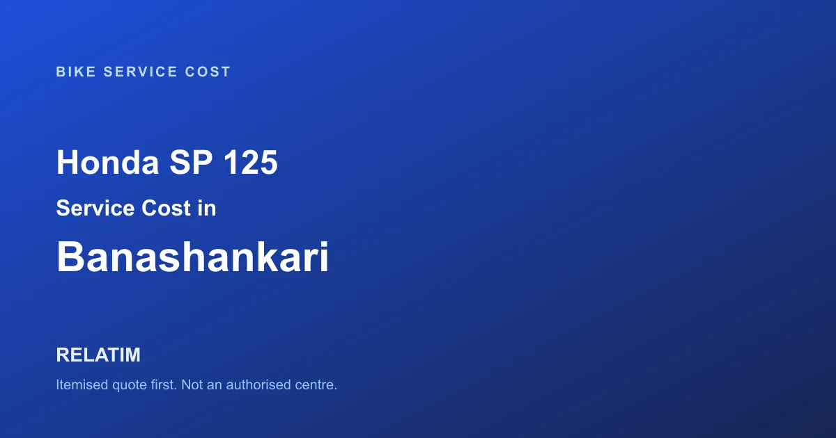 Honda SP 125 Service Cost in Banashankari, Bangalore
